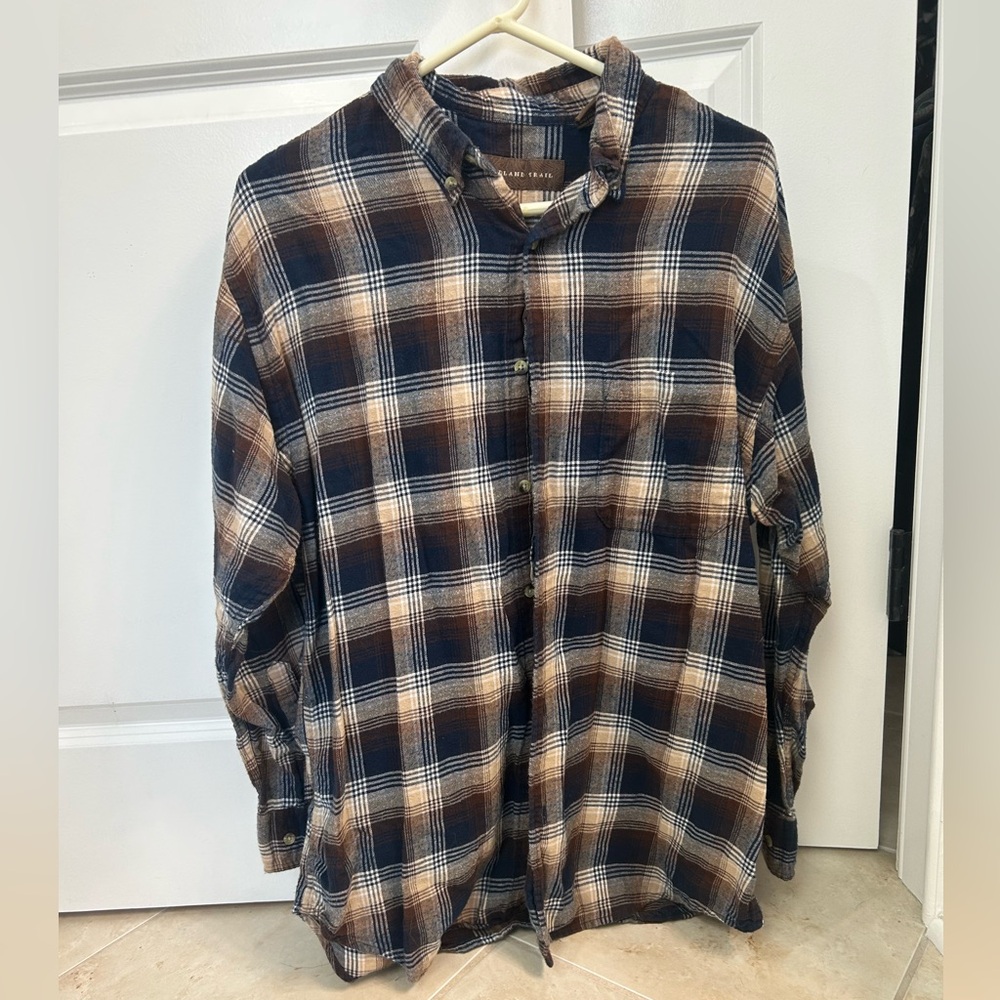 Plaid Oversized Button Up Flannel with Pocket